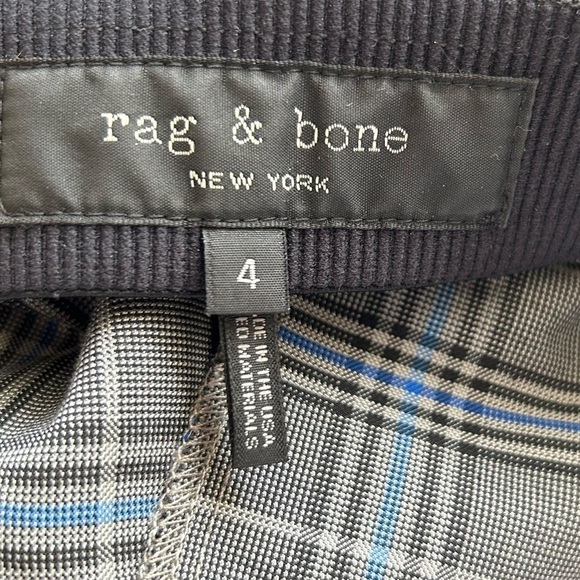 Rag & Bone Simone Slim Ankle Pant in Grey & Blue Plaid Check Sz 4 - Picture 14 of 16